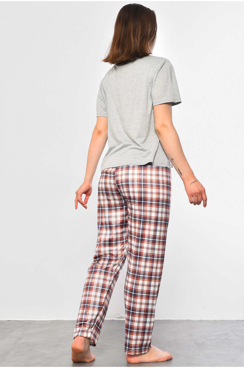 Піжама жіноча сірого кольору з принтом 60008 183226