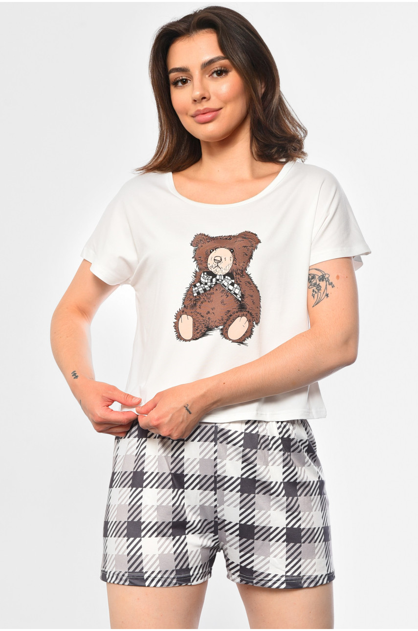 Пижама женская белого цвета с принтом 3204 183229 Пижама женская белого цвета с принтом 3204 183229