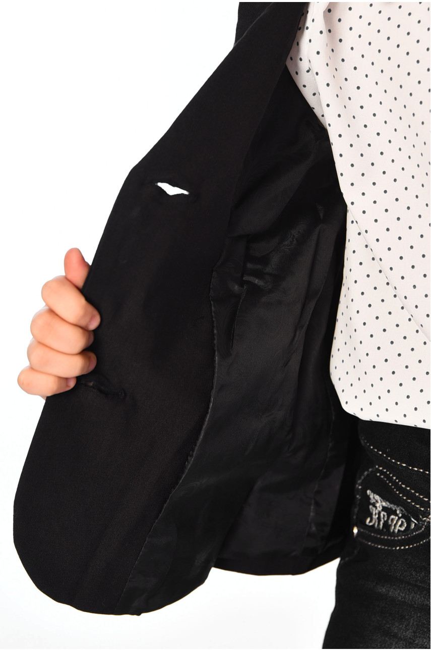 Піджак дитячий для дівчинки чорного кольору 183245