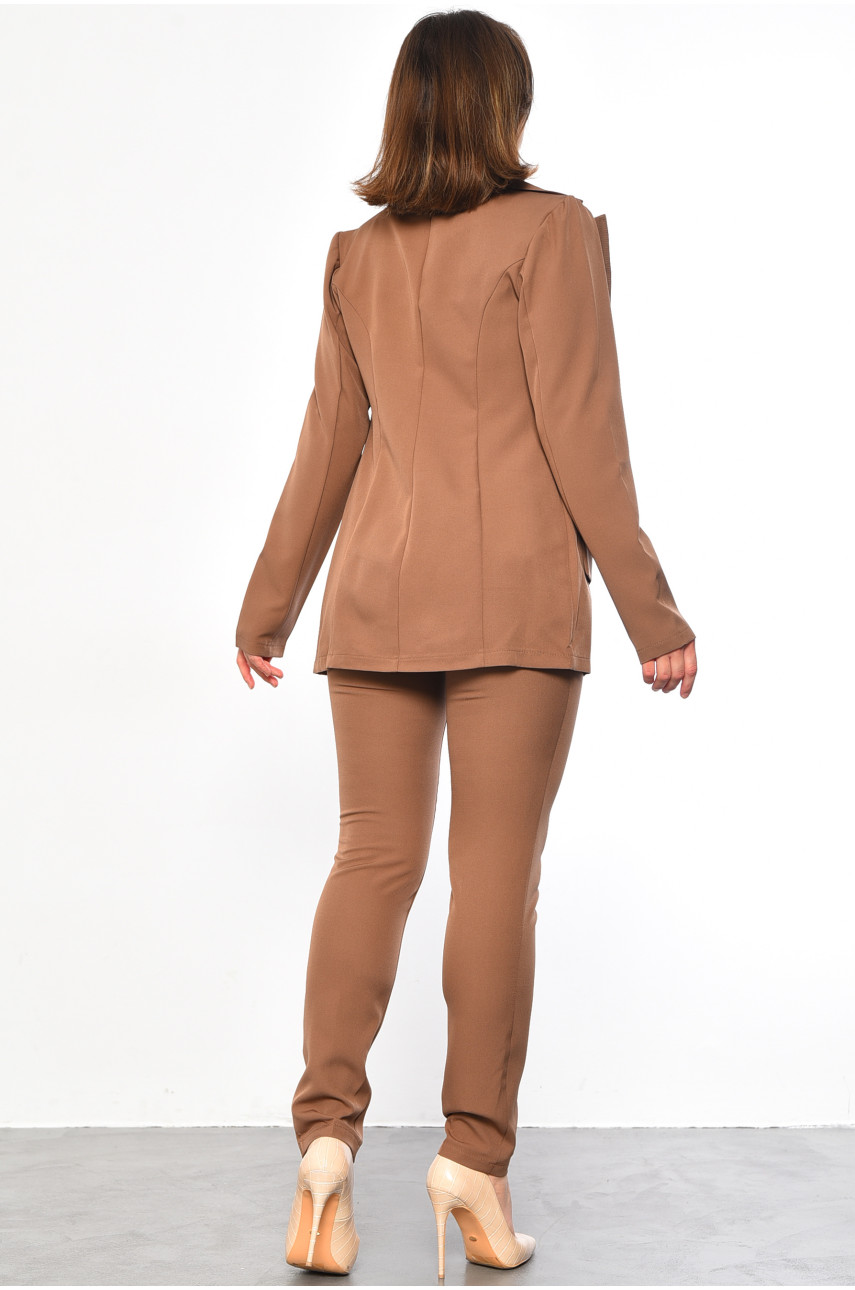 Костюм жіночий трійка коричневого кольору 183262 Костюм жіночий трійка коричневого кольору 183262