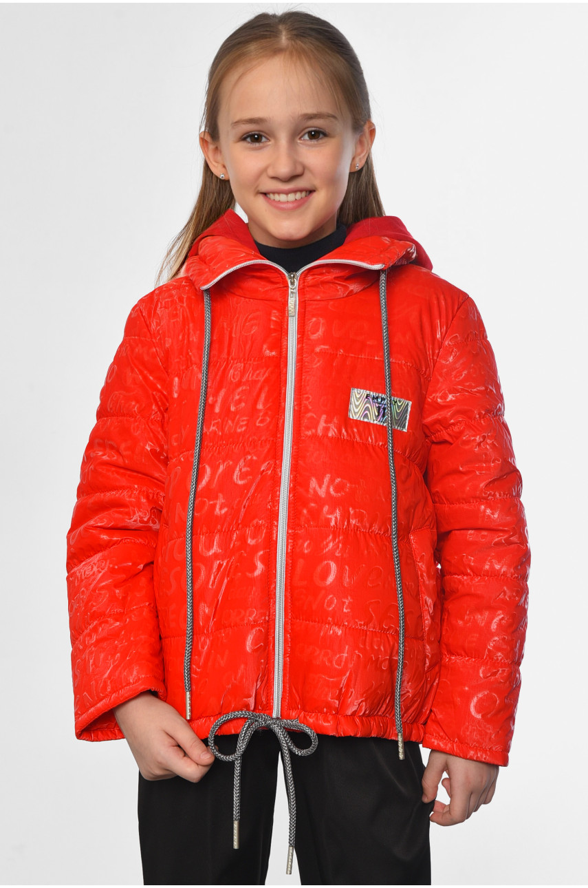 Куртка дитяча для дівчинки демісезонна червоного кольору 183296