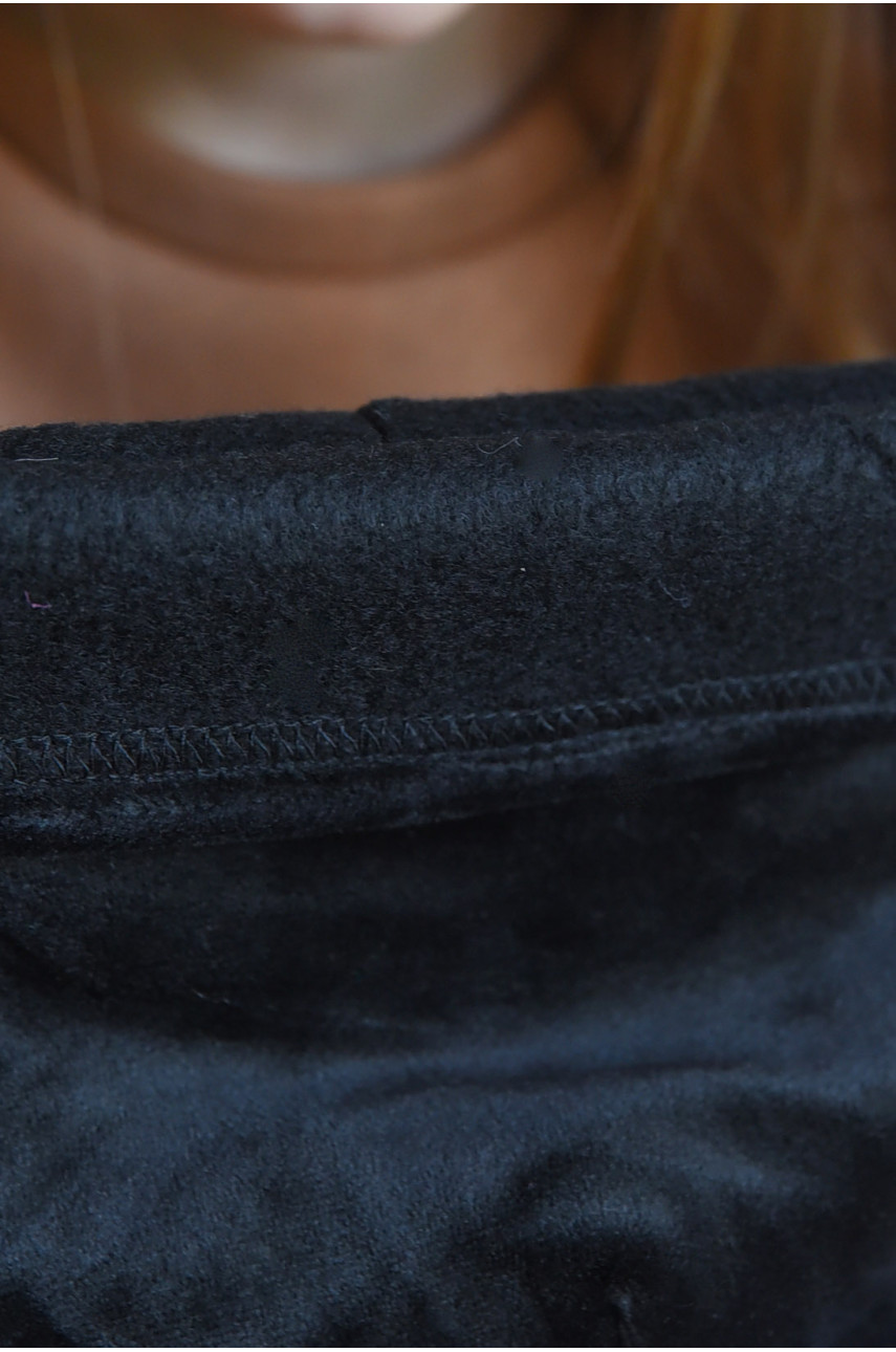 Набор шапка+шарф подростковый для девочки велюровый  черного цвета 435 183307