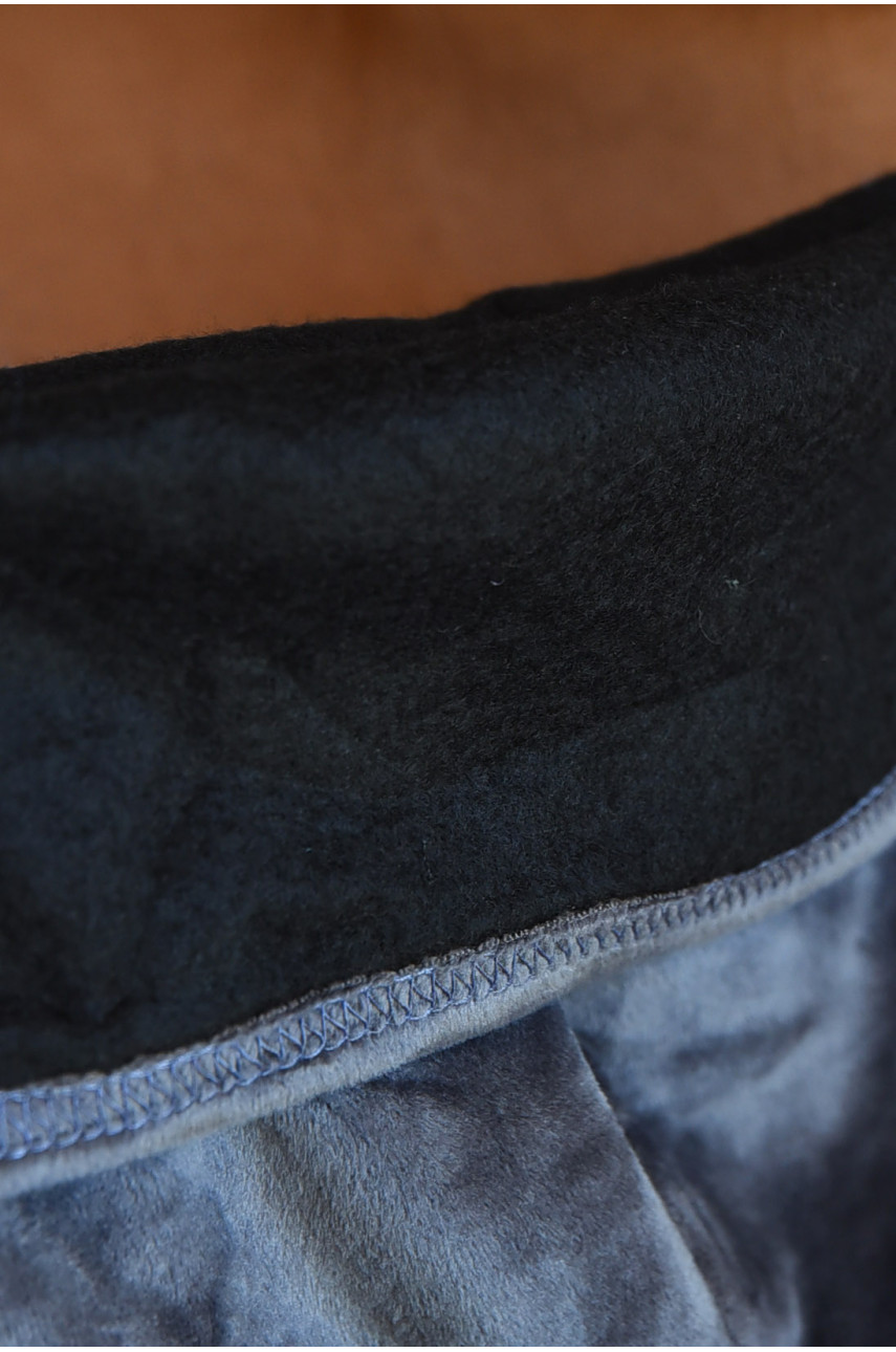 Набор шапка+шарф подростковый для девочки велюровый  темно-серого цвета 449 183314