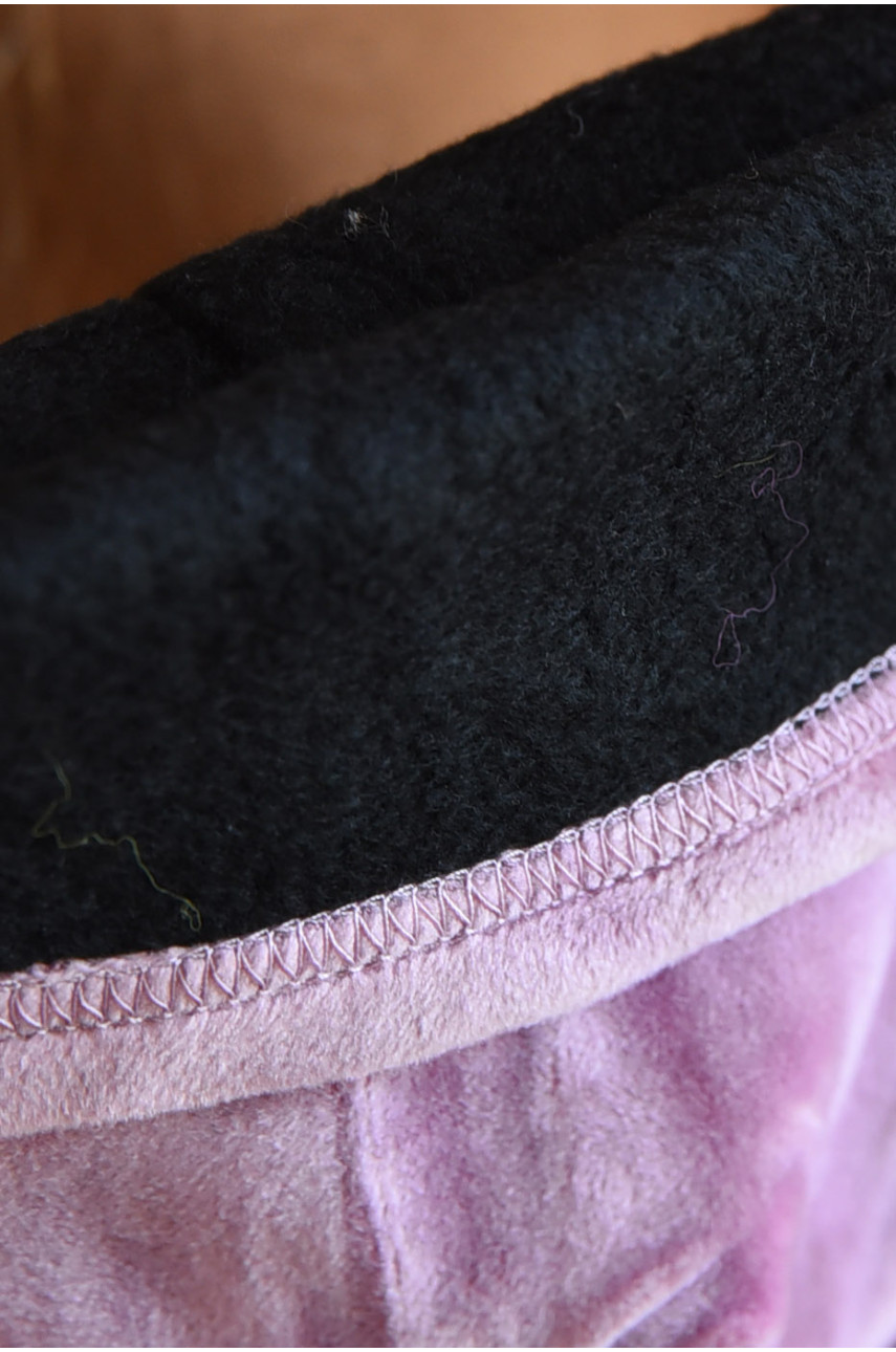 Набор шапка+шарф подростковый для девочки велюровый  розового цвета 451 183316