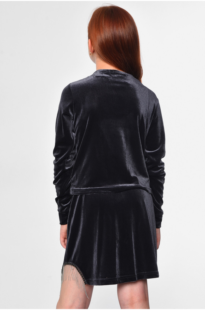 Костюм детский велюровый для девочки бордового цвета 183325 Костюм детский велюровый для девочки бордового цвета 183325