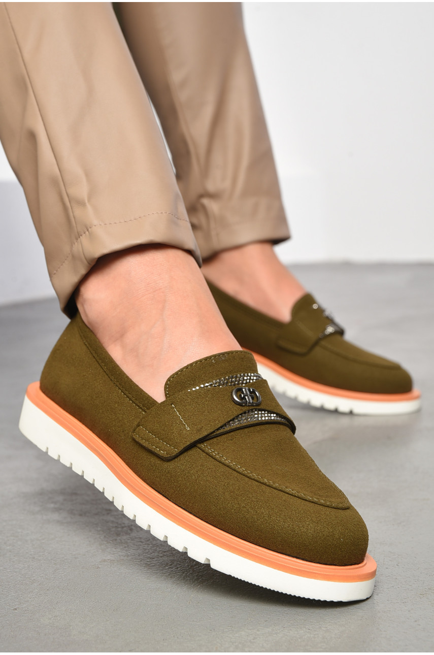 Лофери жіночі темно-зеленого кольору а34-2 183331