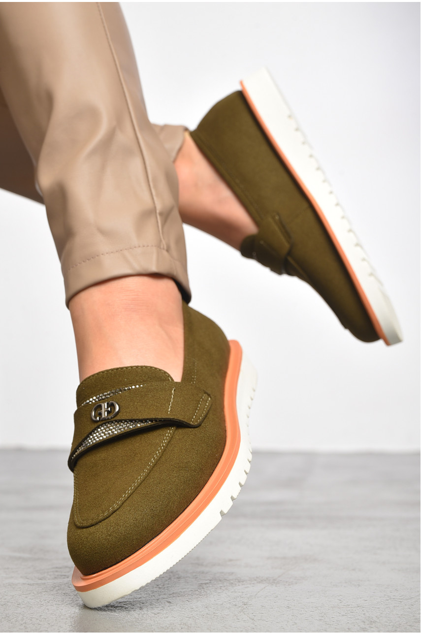 Лофери жіночі темно-зеленого кольору а34-2 183331