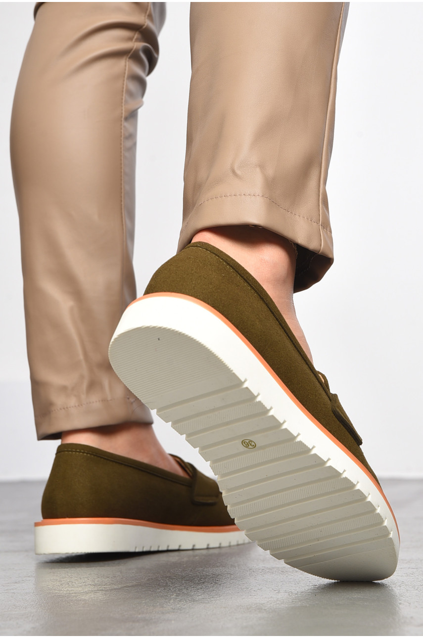 Лофери жіночі темно-зеленого кольору а34-2 183331