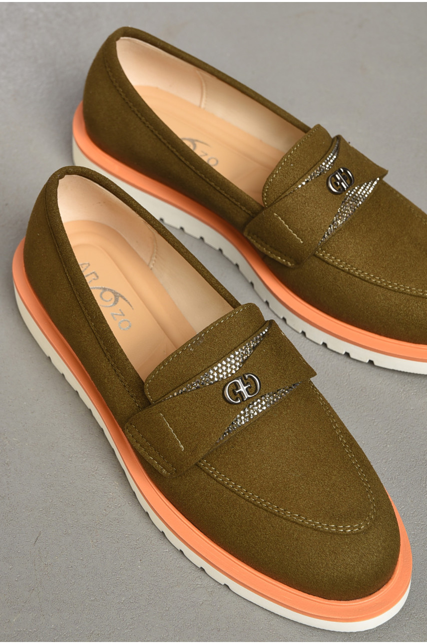 Лофери жіночі темно-зеленого кольору а34-2 183331