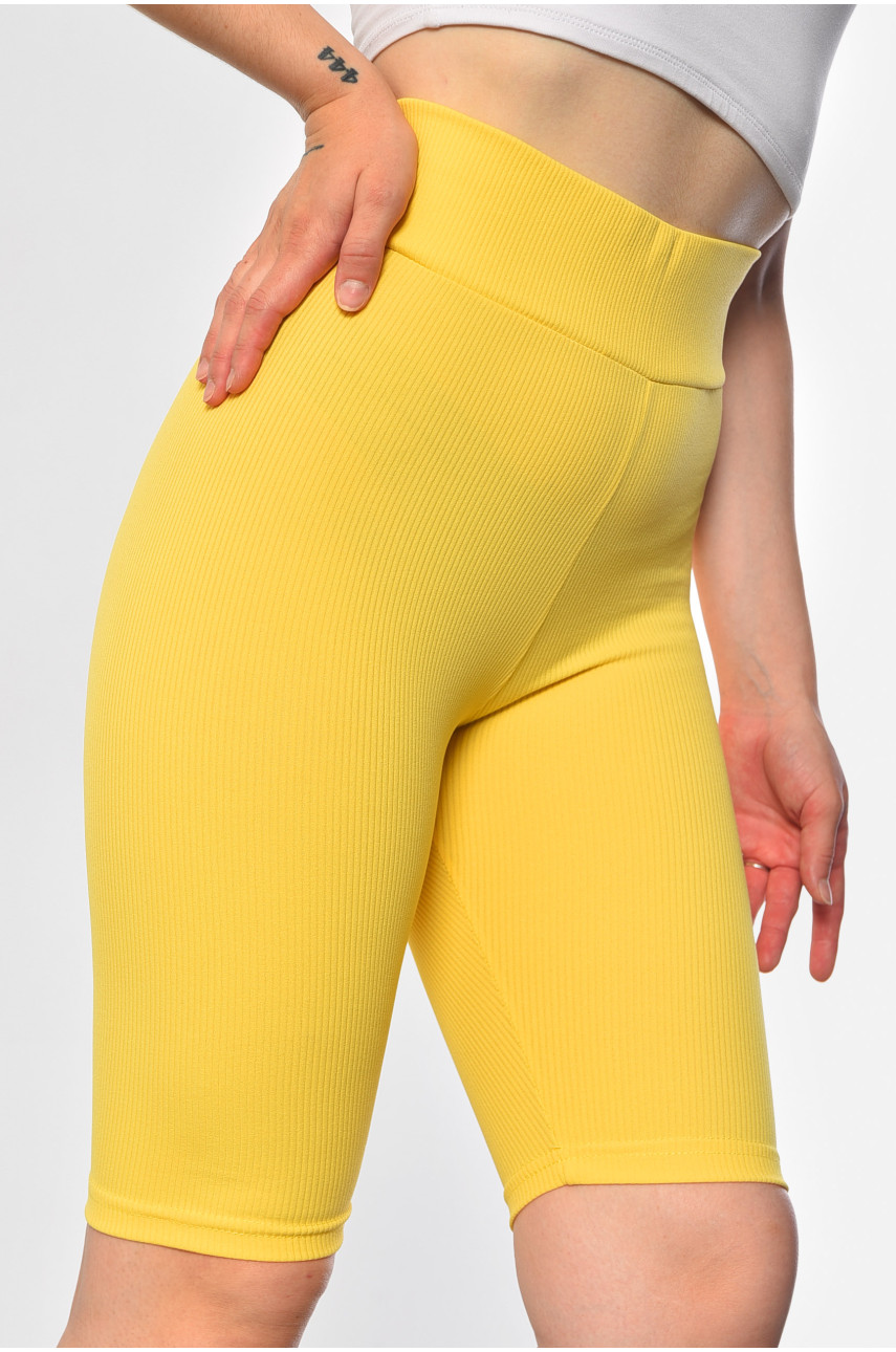 Велосипедки женские в рубчик желтого цвета 1 183341 Велосипедки женские в рубчик желтого цвета 1 183341