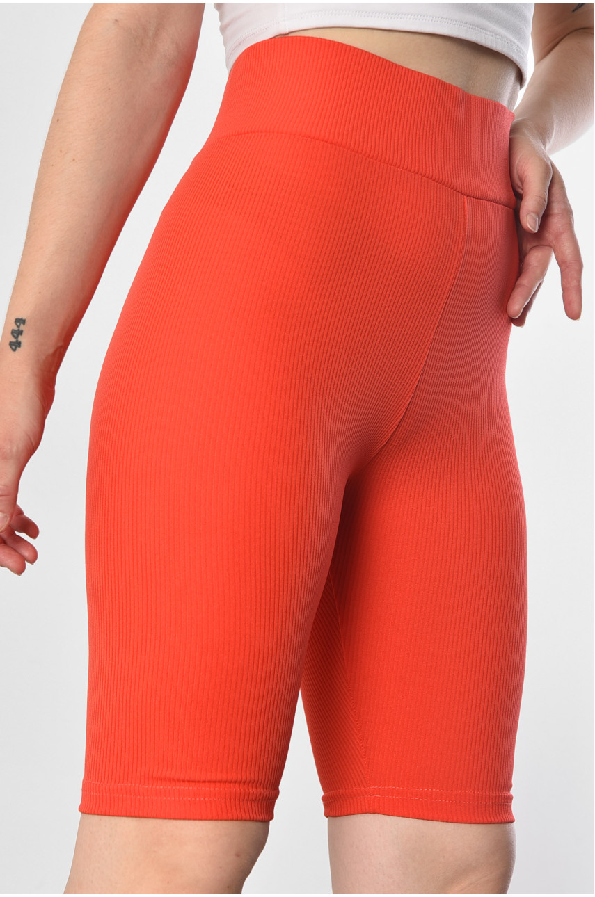 Велосипедки жіночі в рубчик коралового кольору 3 183346