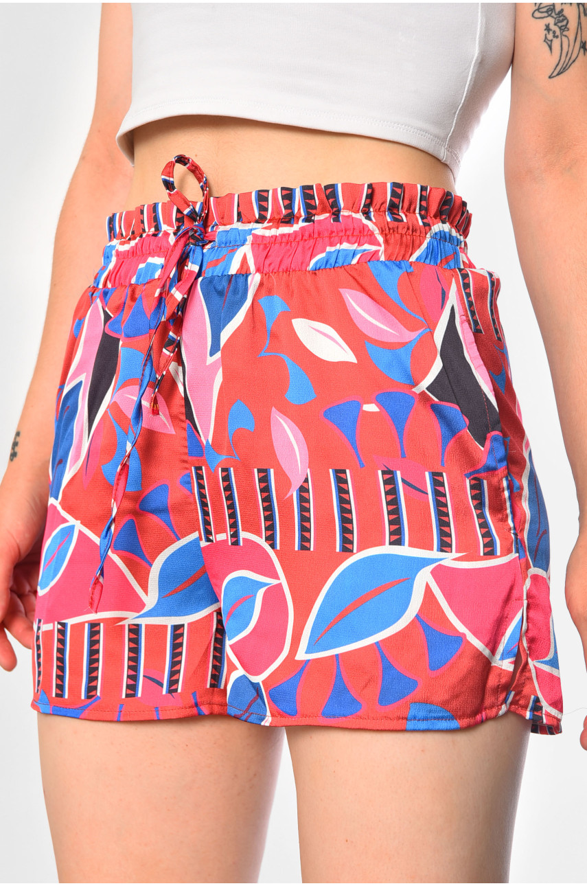 Шорты женские с принтом кораллового цвета 10 183363 Шорты женские с принтом кораллового цвета 10 183363