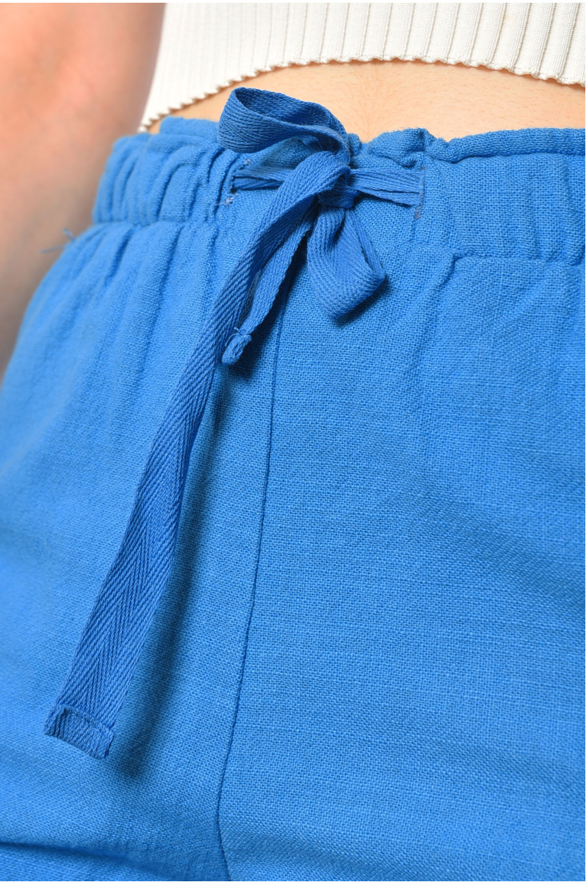Шорты женские темно-голубого цвета 13 183367 Шорты женские темно-голубого цвета 13 183367
