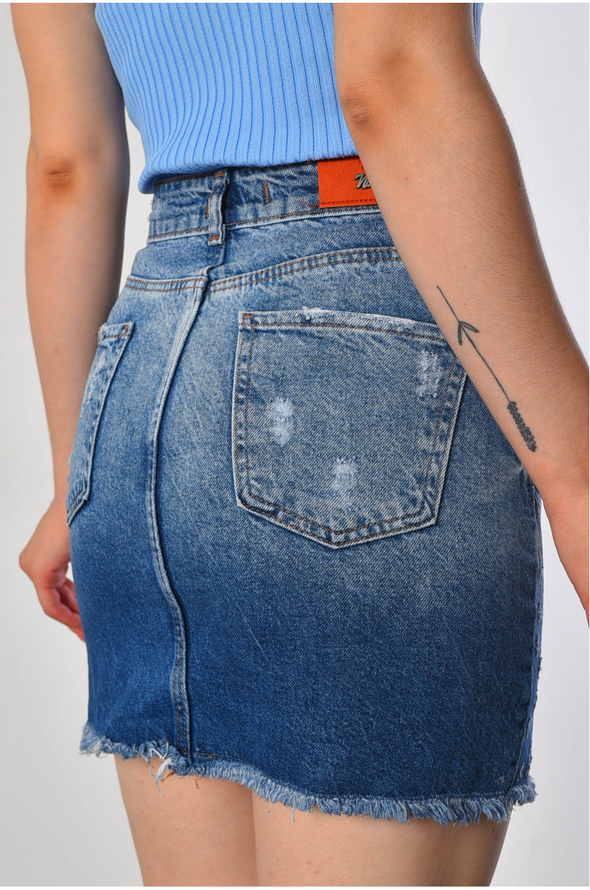 Юбка женская джинсовая синего цвета 183415