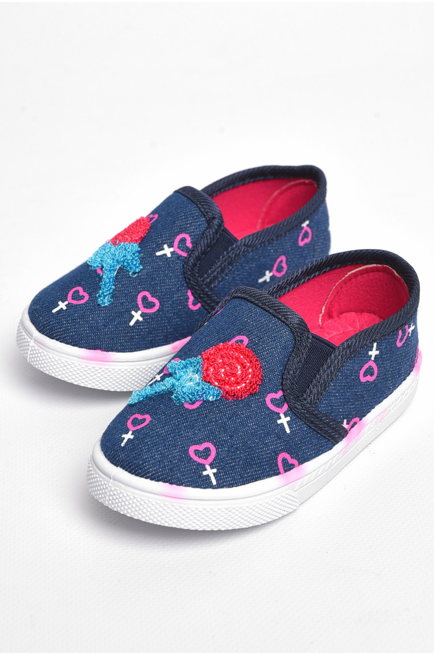 Мокасини дитячі для дівчинки темно-синього кольору т11 183481