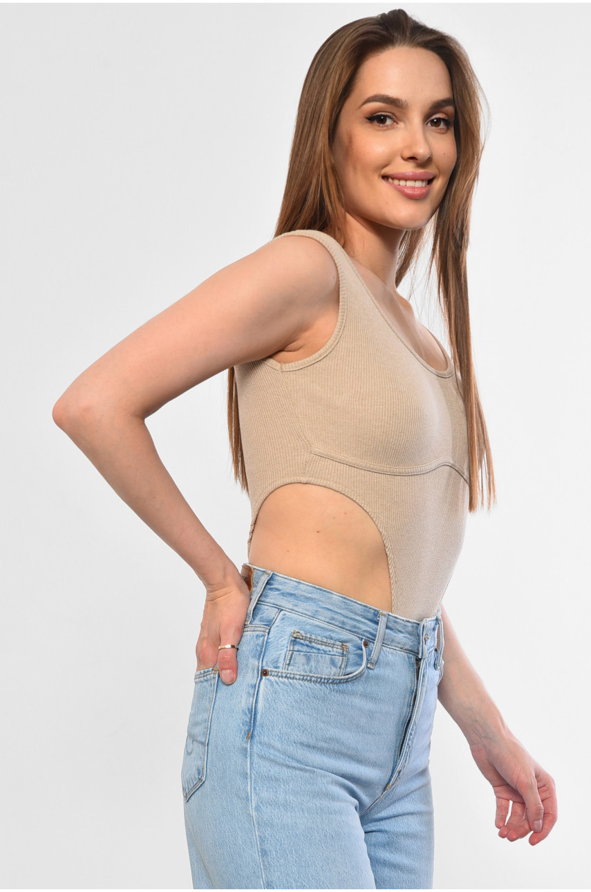 Боди женское однотонное серого цвета 4233 183505