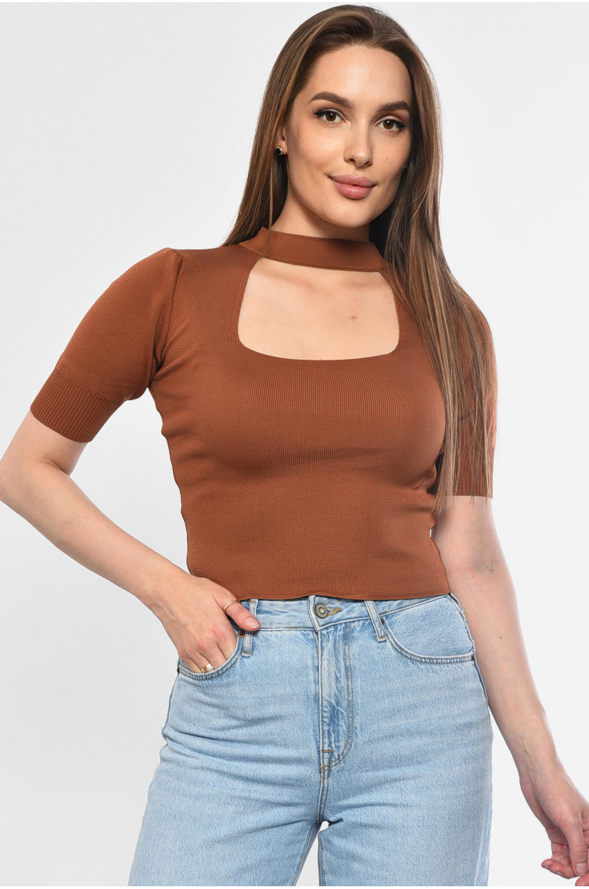 Футболка женская коричневого цвета 183518 Футболка женская коричневого цвета 183518