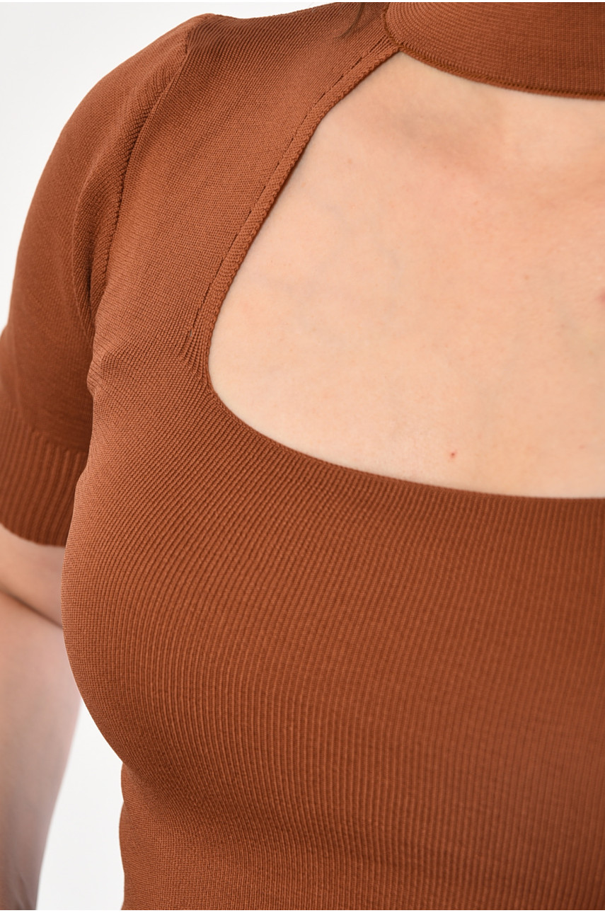 Футболка женская коричневого цвета 183518 Футболка женская коричневого цвета 183518