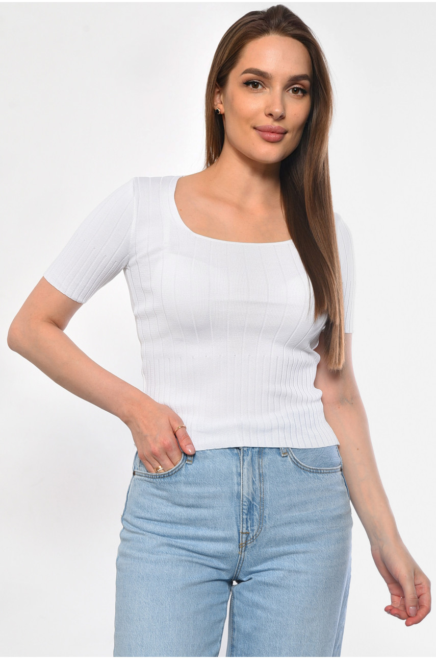 Футболка женская белого цвета 183523 Футболка женская белого цвета 183523