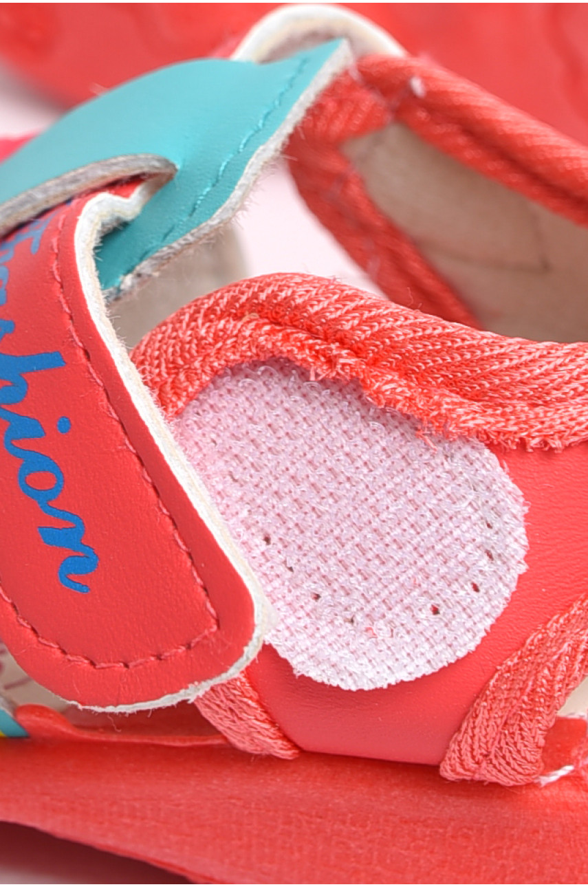 Сандалі дитячі для дівчинки коралового кольору а55 183562 Сандалі дитячі для дівчинки коралового кольору а55 183562