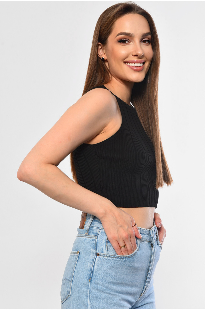 Майка-топ женская черного цвета 0224 183588 Майка-топ женская черного цвета 0224 183588