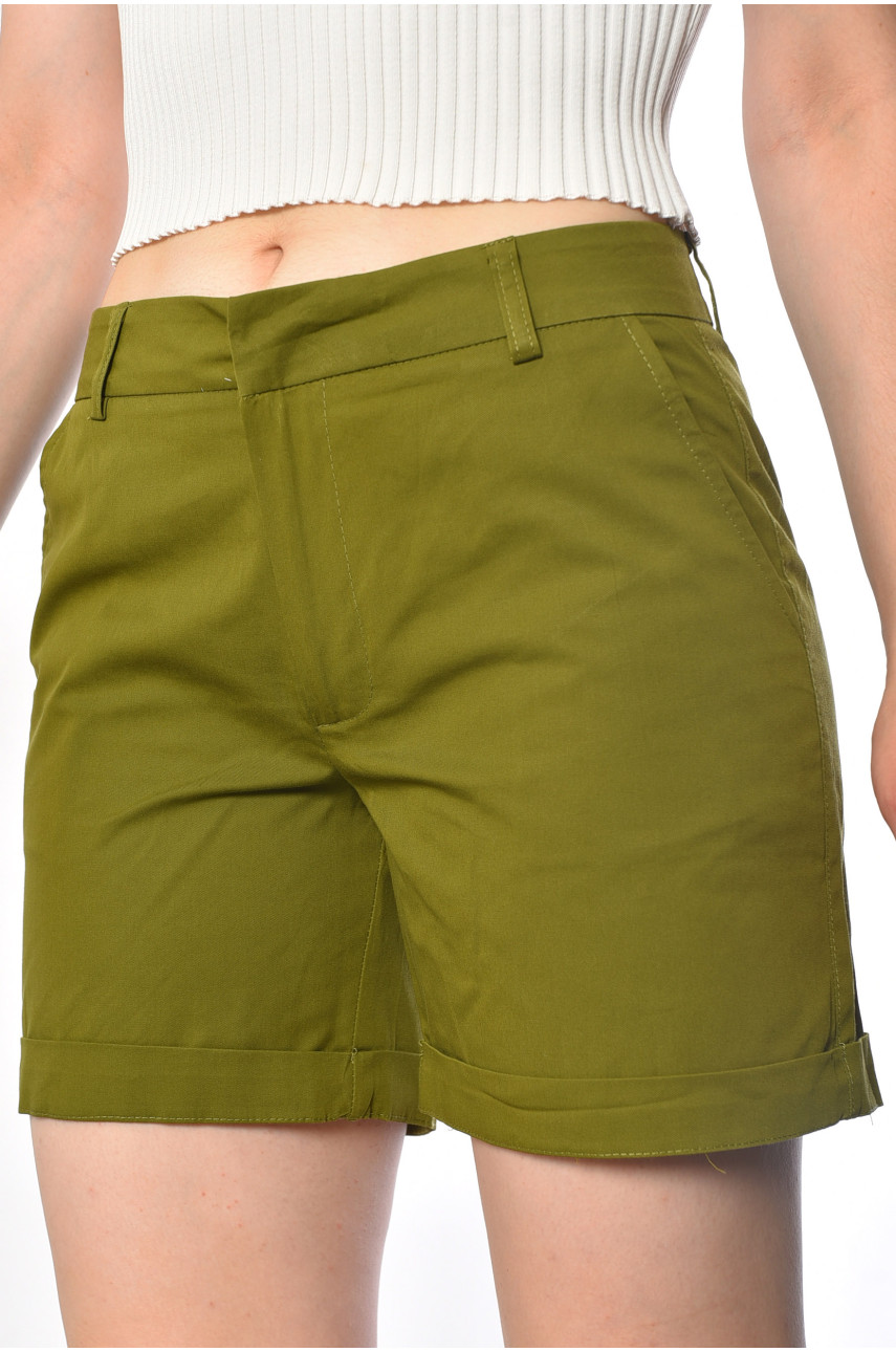 Шорты женские цвета хаки 183618 Шорты женские цвета хаки 183618