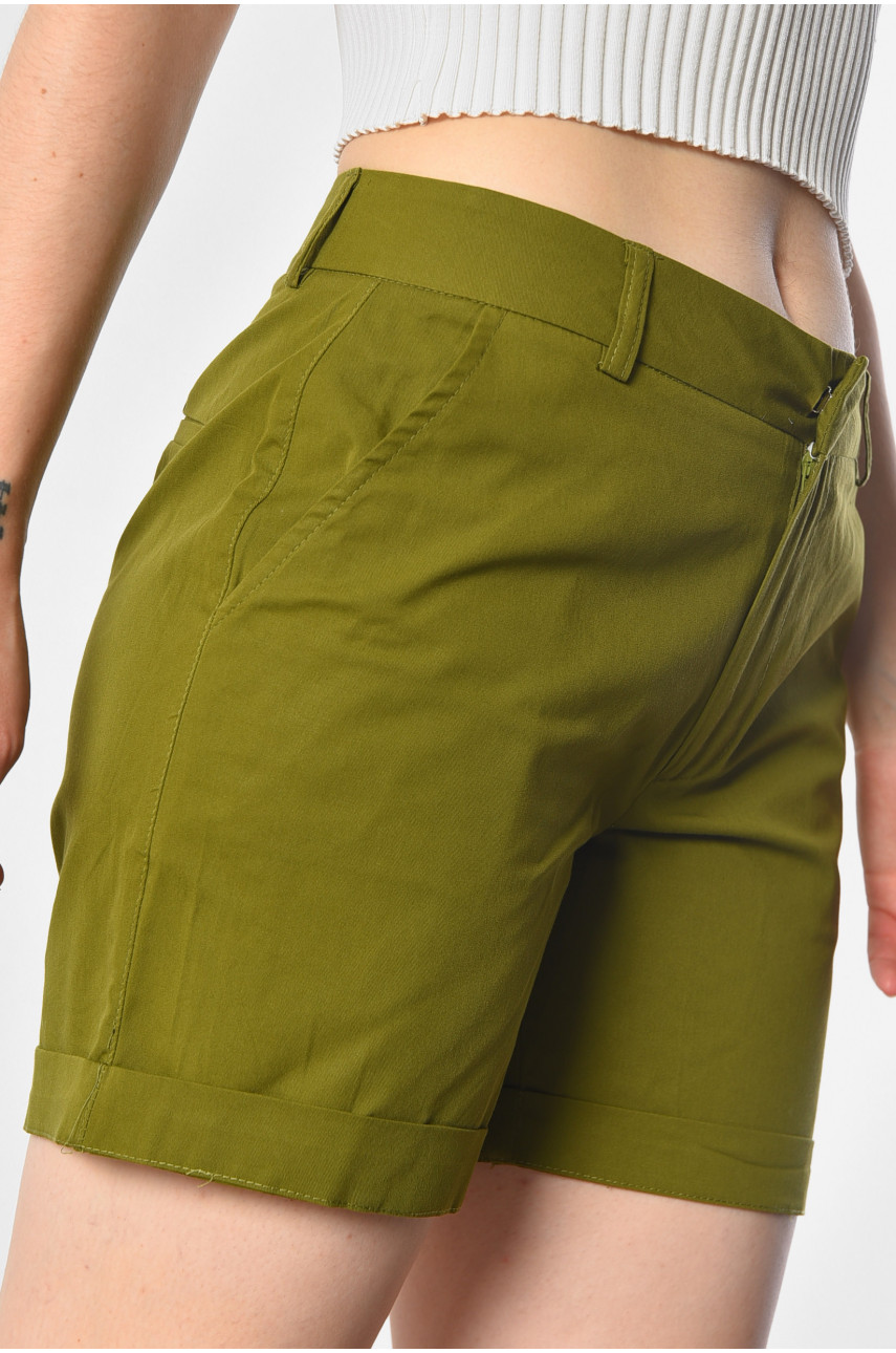 Шорты женские цвета хаки 183618 Шорты женские цвета хаки 183618