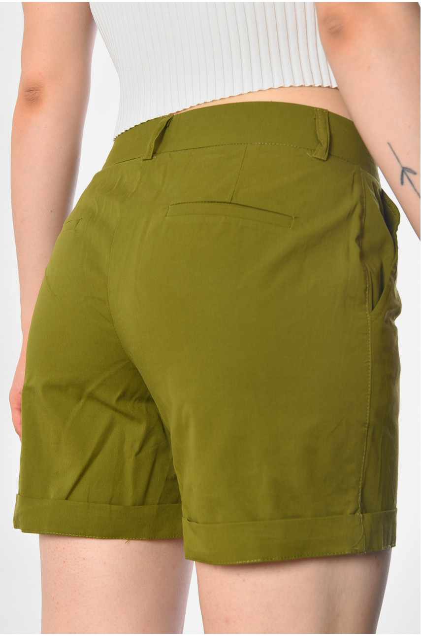Шорты женские цвета хаки 183618 Шорты женские цвета хаки 183618