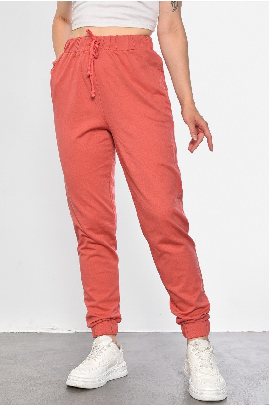 Спортивні штани жіночі теракотового кольору 183652