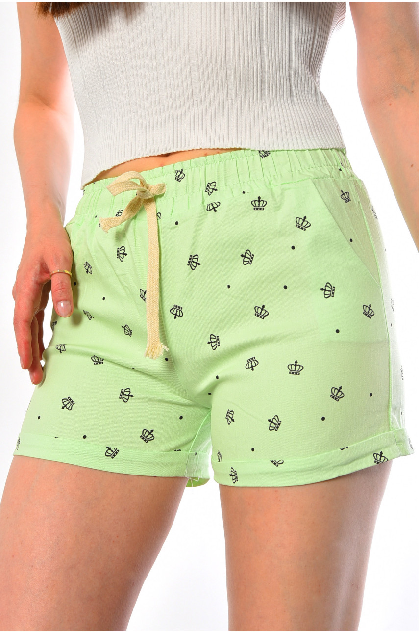 Шорти жіночі світло-зеленого кольору 183694 Шорти жіночі світло-зеленого кольору 183694