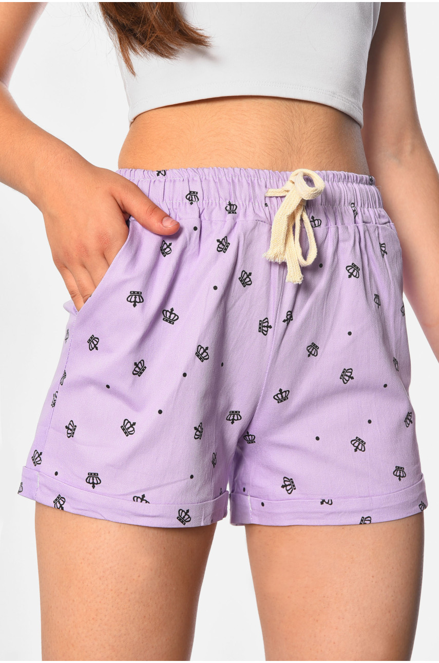 Шорты женские сиреневого цвета 183696 Шорты женские сиреневого цвета 183696
