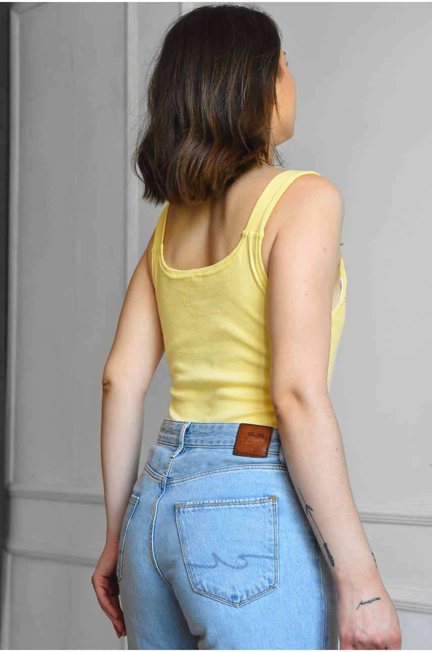 Боди женское рубчик желтого цвета 183797