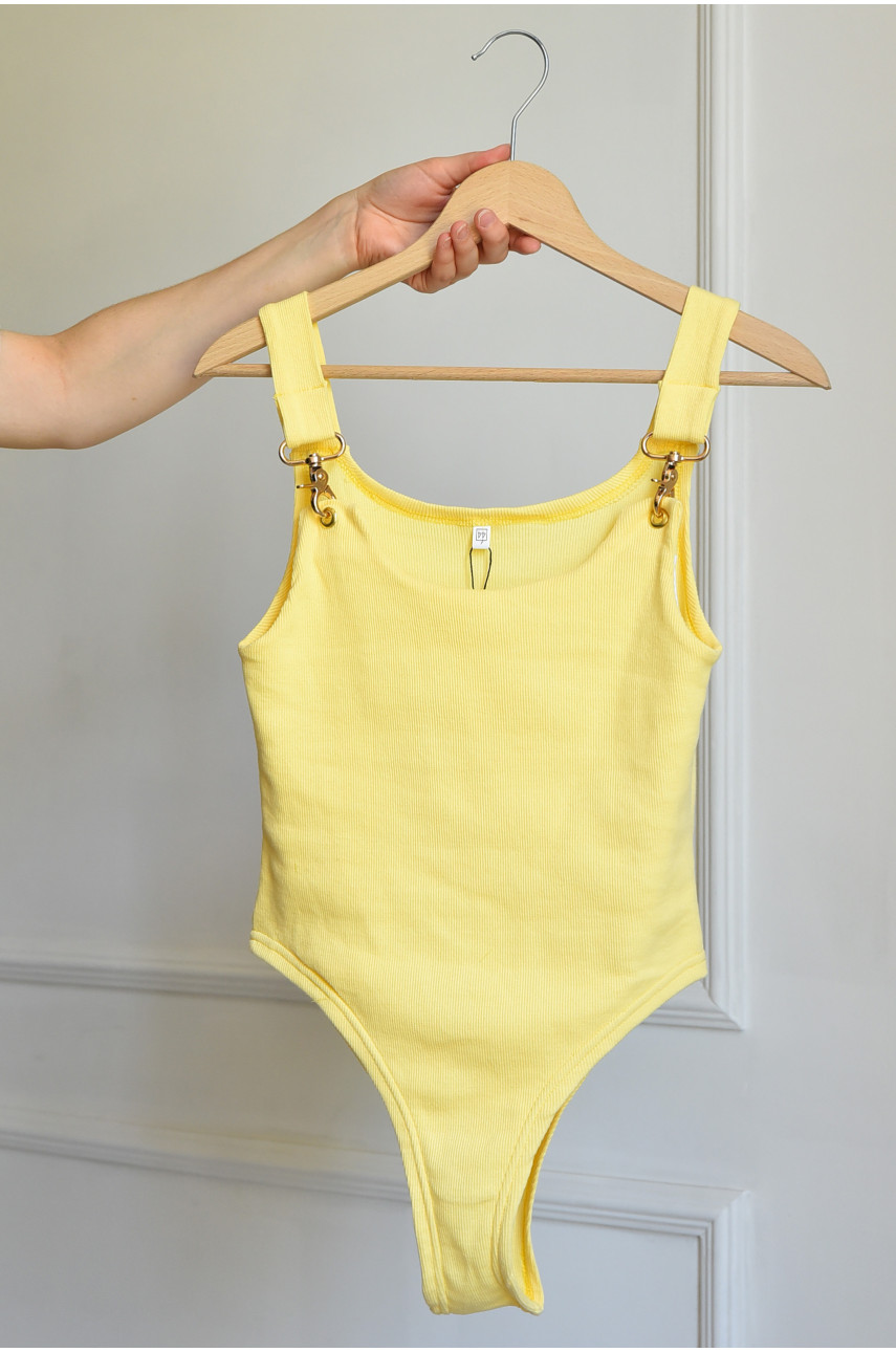 Боди женское рубчик желтого цвета 183797