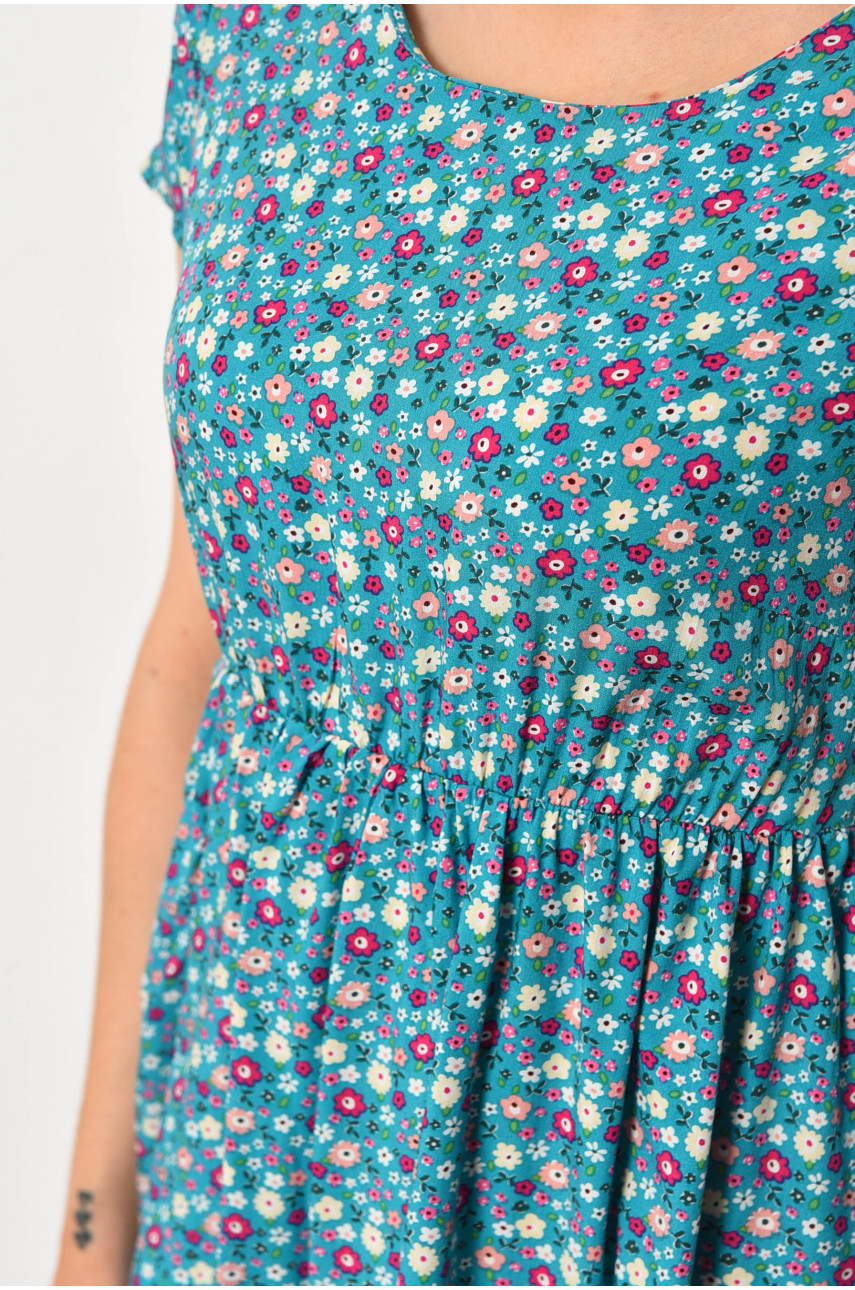 Платье женское с принтом бирюзового цвета 183827