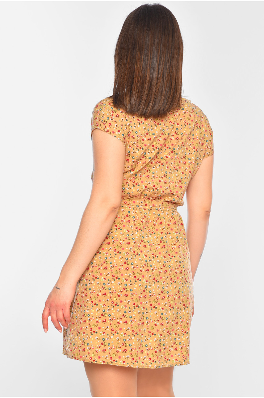 Платье женское с принтом бежевого цвета 183830