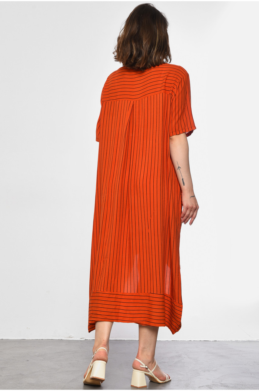 Платье женское полубатальное оранжевого цвета 115 183834 Платье женское полубатальное оранжевого цвета 115 183834