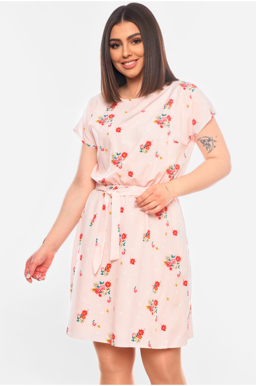 Сукня жіноча з принтом персикового кольору 183838 Сукня жіноча з принтом персикового кольору 183838
