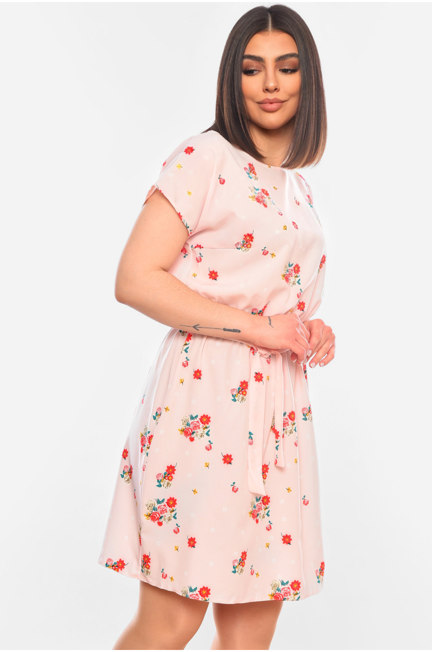 Сукня жіноча з принтом персикового кольору 183838 Сукня жіноча з принтом персикового кольору 183838