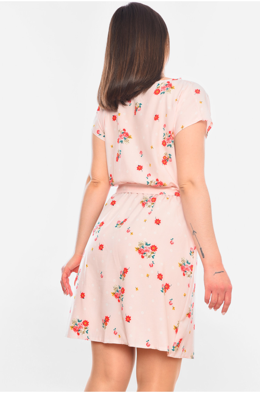 Сукня жіноча з принтом персикового кольору 183838 Сукня жіноча з принтом персикового кольору 183838