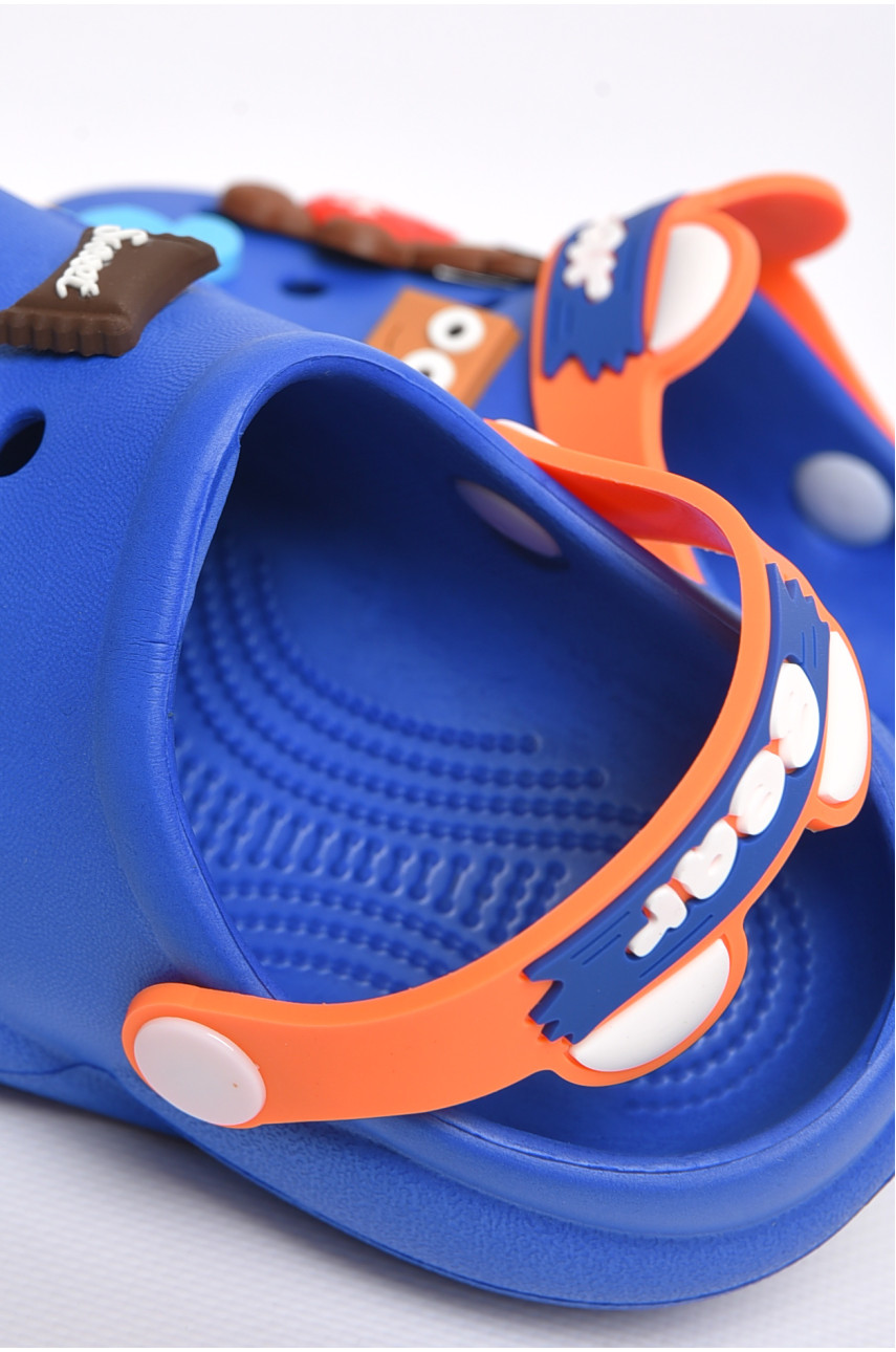 Крокси дитячі синього кольору з прикрасами 183843