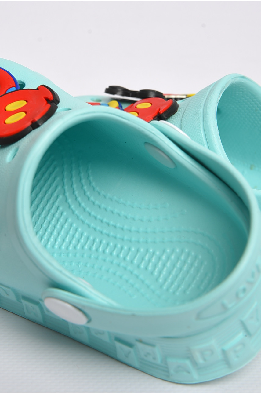 Кроксы детские бирюзового цвета с украшением 806-8 183844