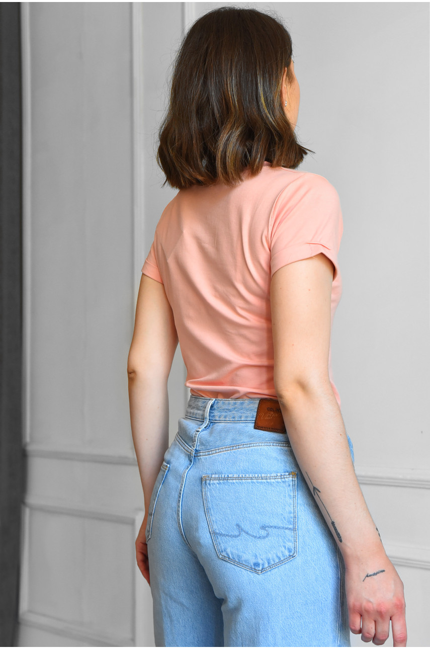 Боди женское кораллового цвета 07 183881