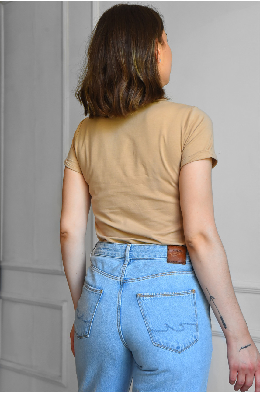 Боди женское бежевого цвета 07 183884