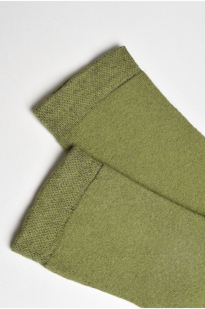 Шкарпетки чоловічі махрові кольору хакі 183948