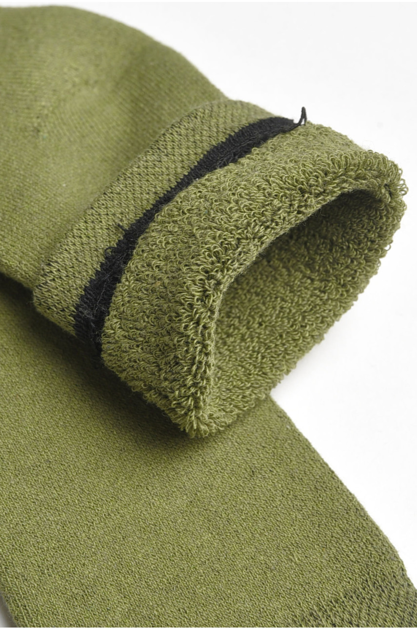 Шкарпетки чоловічі махрові кольору хакі 183948