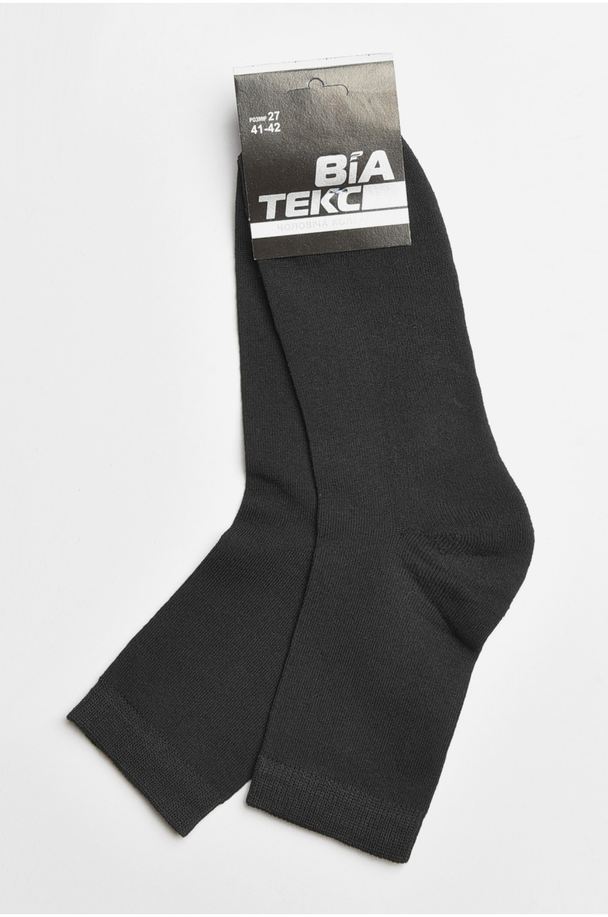 Шкарпетки чоловічі з махровою підошвою чорного кольору 183955