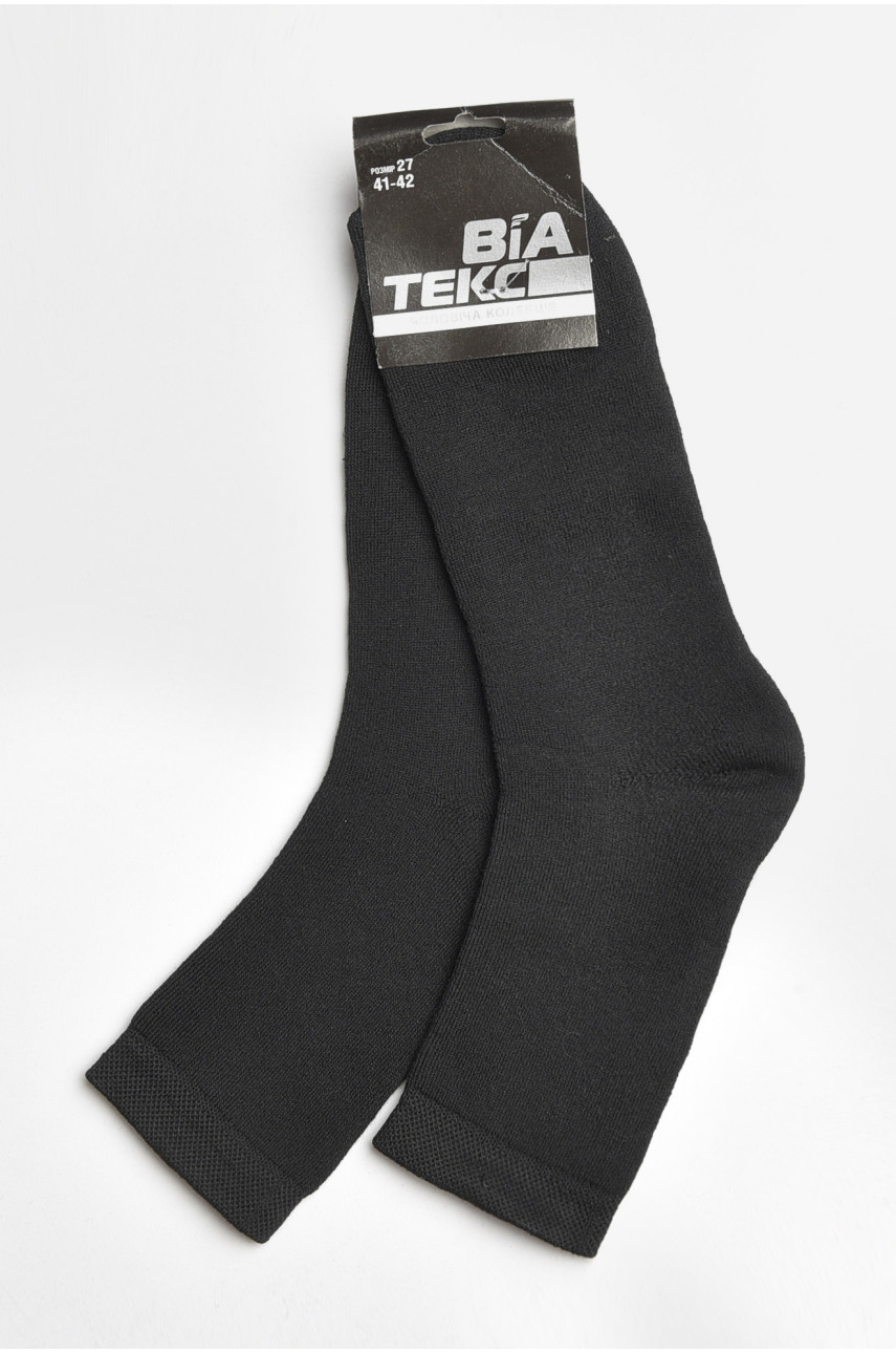 Шкарпетки чоловічі махрові чорного кольору 183973 Шкарпетки чоловічі махрові чорного кольору 183973