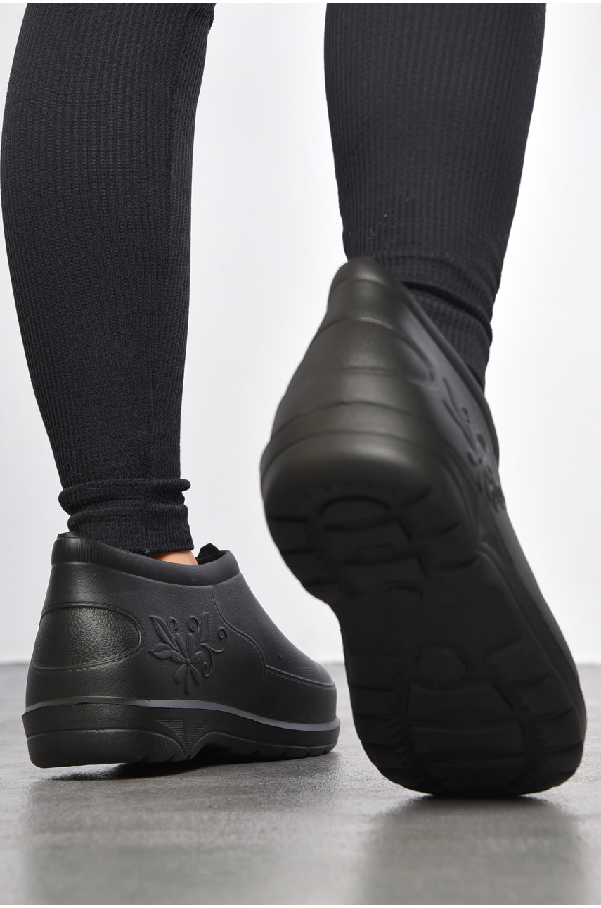 Калоші жіночі чорного кольору квітка 183979 Калоші жіночі чорного кольору квітка 183979