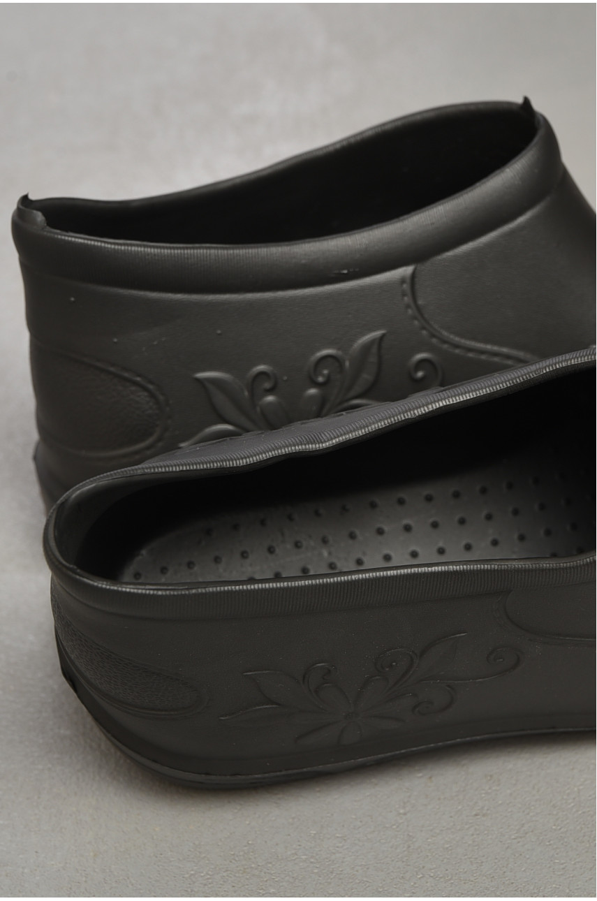 Калоші жіночі чорного кольору квітка 183979 Калоші жіночі чорного кольору квітка 183979