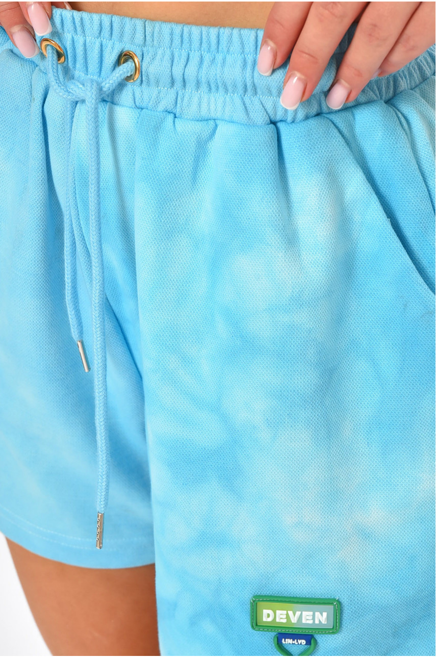 Шорты женские голубого цвета 391 184027 Шорты женские голубого цвета 391 184027